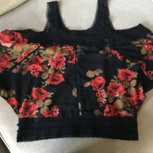 cold rose shoulder top